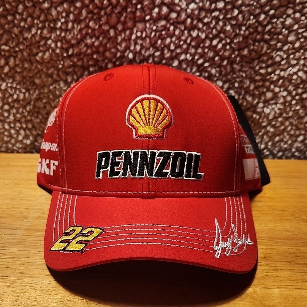 Team Penske Nascar Joey Logano Pennzoil Velcroback Hat- New